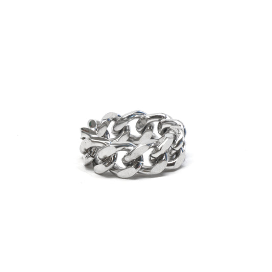 //Style 41// 316L Stainless Steel Faceted Chain Link Ring