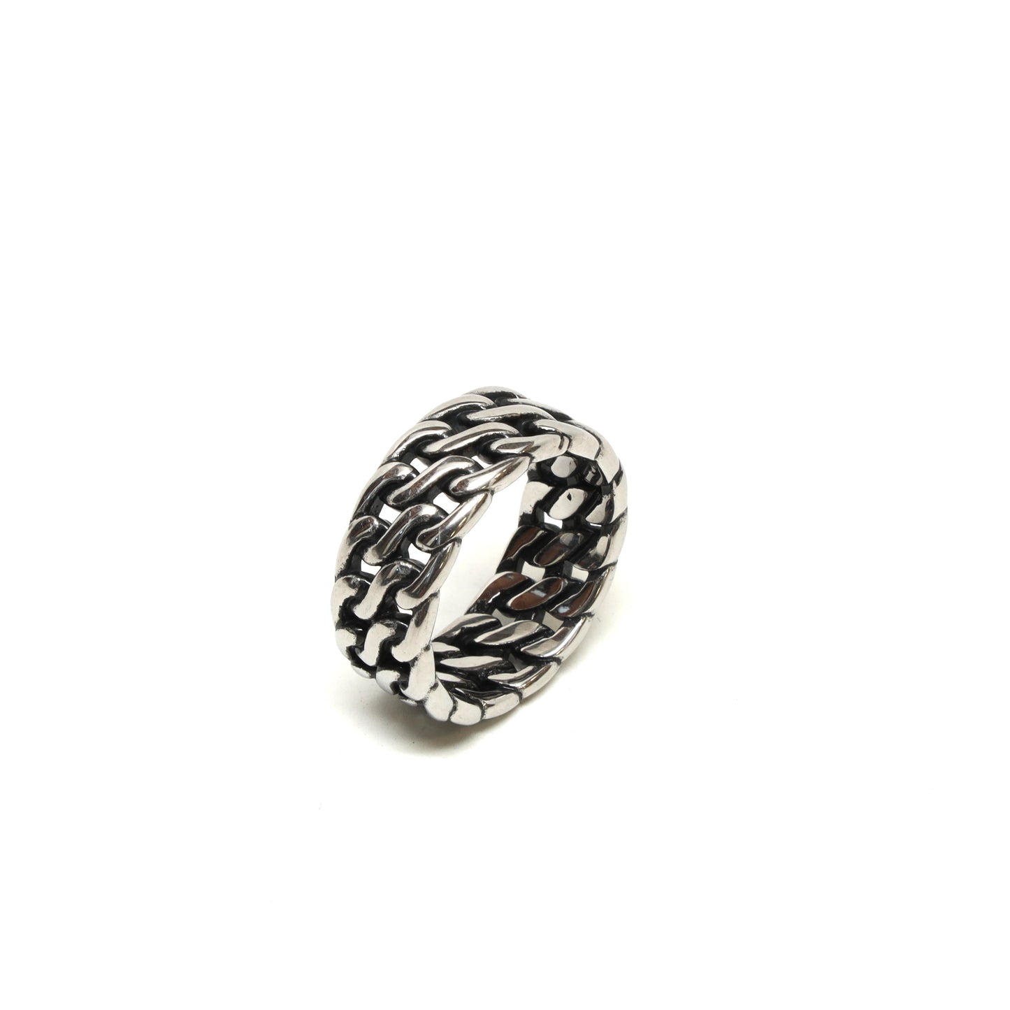 //Style 09-D// 316L Stainless Steel Multi Chain Link Band Ring