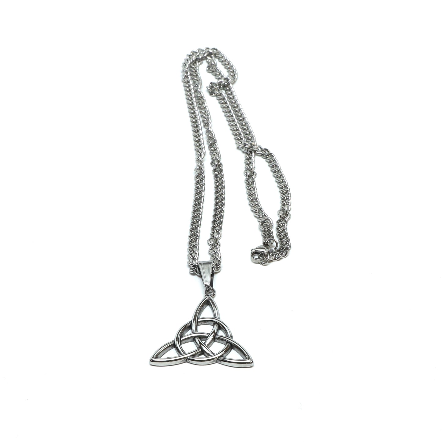 //Style 282-P1// 316L Stainless Steel Triquetra infinity Loop Necklace