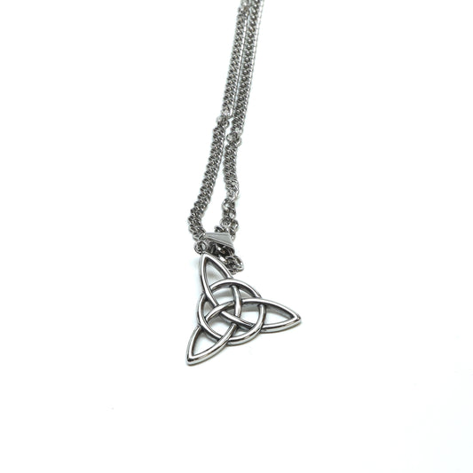 //Style 282-P1// 316L Stainless Steel Triquetra infinity Loop Necklace