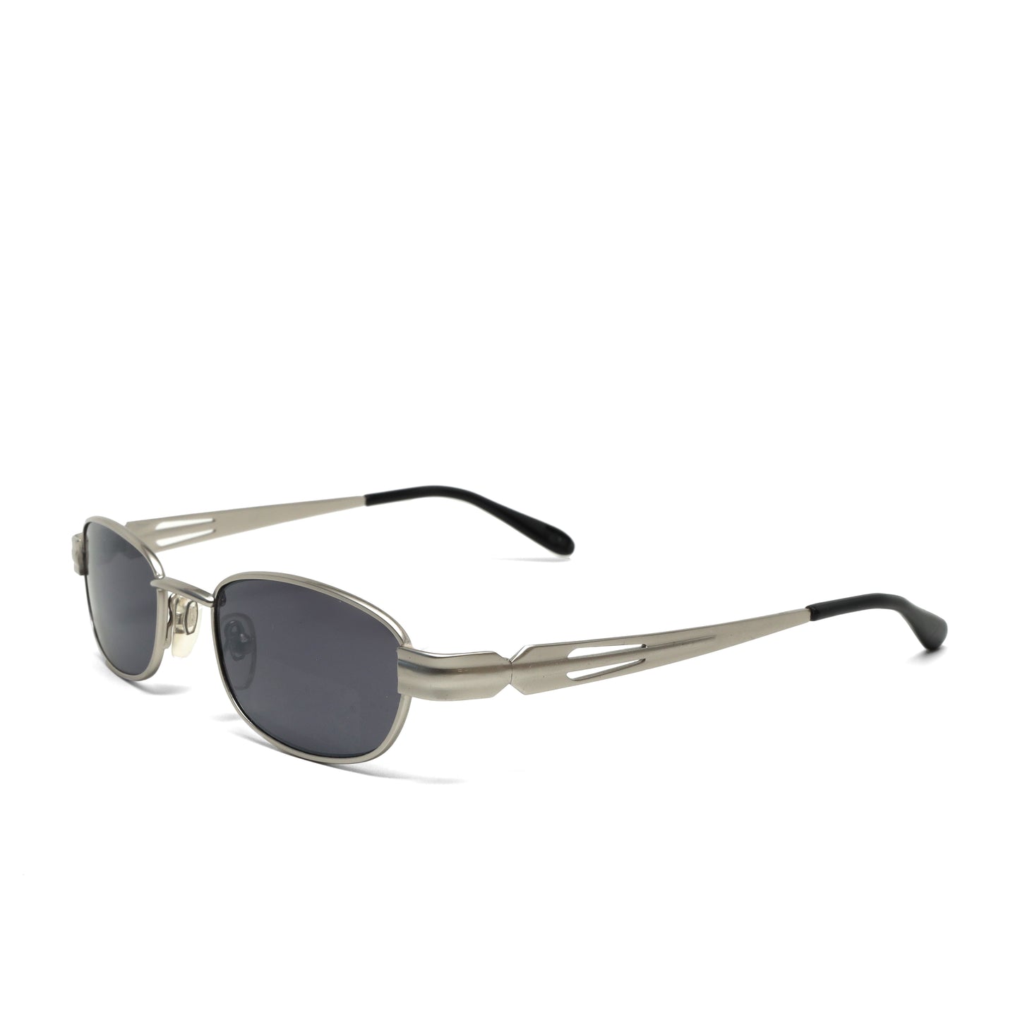 //Style 123// Metal Frame Slim Narrow Silver Sunglasses
