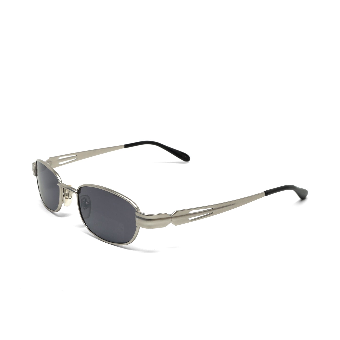 //Style 123// Metal Frame Slim Narrow Silver Sunglasses