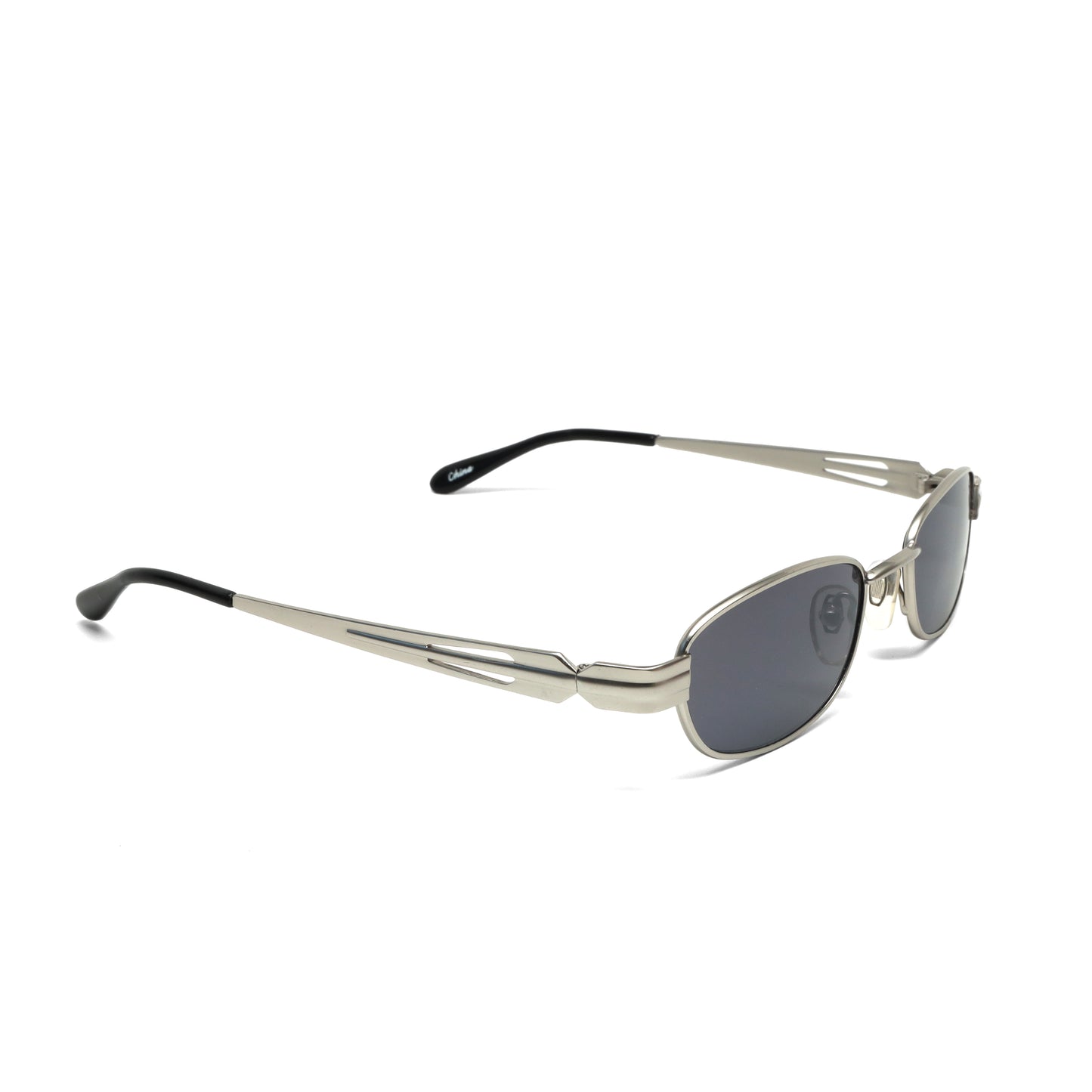 //Style 123// Metal Frame Slim Narrow Silver Sunglasses